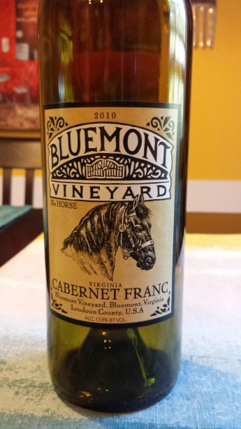 2010 Bluemont Vineyards "The Horse" Cabernet Franc