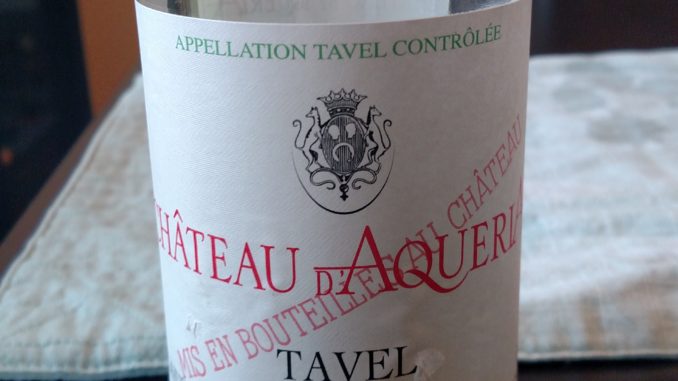 Bottle of 2015 Chateau d'Aqueria Tavel Rose'