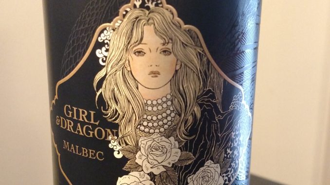 Image of a bottle of 2014 Girl & Dragon Malbec