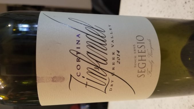 Image of a bottle of 2014 Seghesio Family Vineyards Cortina Zinfandel