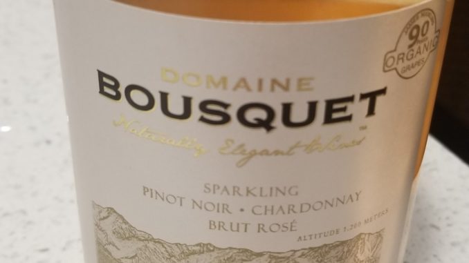 Image of a bottle of Domaine Bousquet Sparkling Rose' Brut