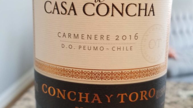 Image of a bottle of 2016 Marques de Casa Concha Carmenere