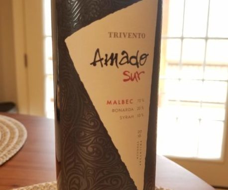 Image of a bottle of 2016 Trivento Amado Sur Malbec