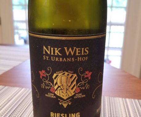 Image of a bottle of 2018 St. Urbans-Hof Estate Riesling from Old Vines