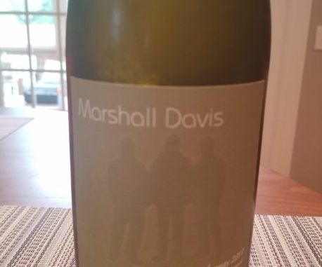 Image of a bottle of 2017 Marshall Davis Estate Chardonnay