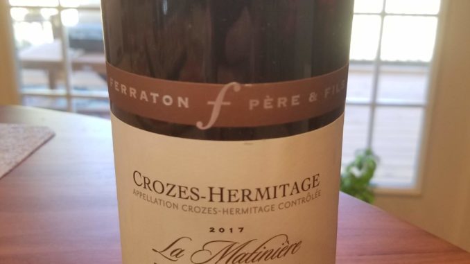 Image of a bottle of 2017 Ferraton & Fils Crozes-Hermitage "La Matiniere" Red