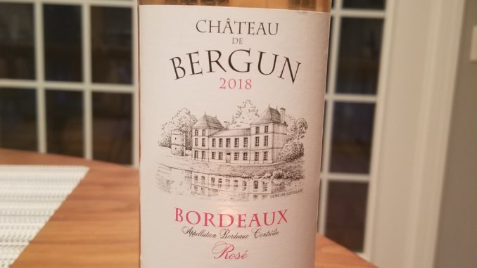Image of a bottle of 2018 Chateau De Bergun Rose'