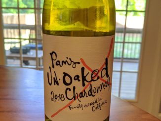 Image of a bottle of 2018 Ron Rubin Pam's UN-oaked Chardonnay