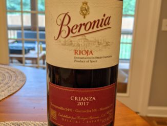 Image of a bottle of 2017 Beronia Crianza