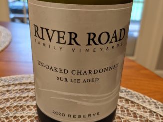 Image of a bottle of 2020 River Road Reserve Un-Oaked Chardonnay