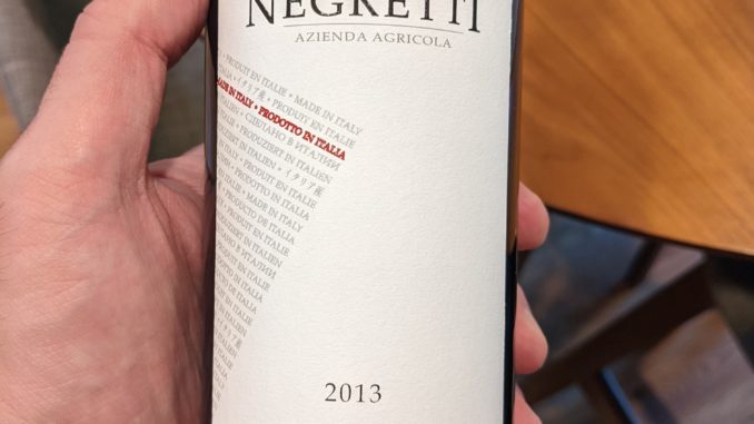 PXL_20211005_213744706 Image of a bottle of 2013 Negretti Barolo Mirau