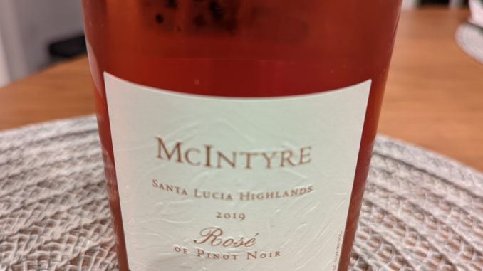 Image of a bottle of 2019 McIntyre Rose of Pinot Noir
