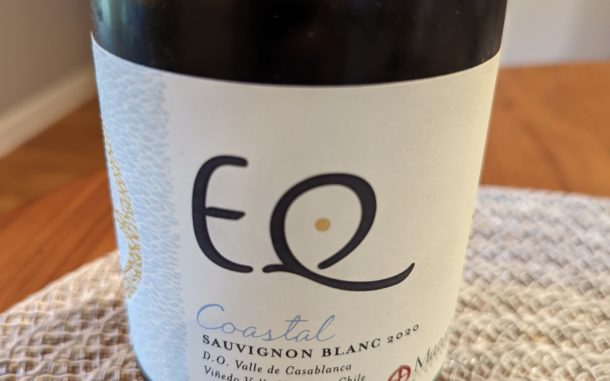 PXL_20220615_215406205 Image of a bottle of 2020 Matetic Vineyard EQ Coastal Sauvignon Blanc