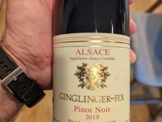 Image of a bottle of 2019 Ginglinger-Fix Pinot Noir from Alsace, France