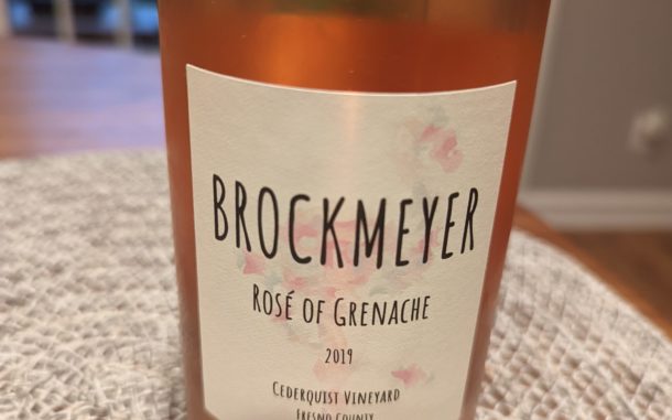 Image of a bottle of 2019 Brockmeyer Rose' of Grenache
