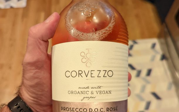 Image of a bottle of 2020 Corvezzo Prosecco Rose'