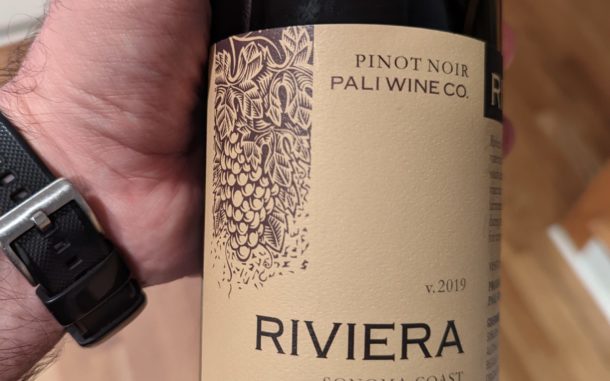 PXL_20221028_213020779 Image of a bottle of 2019 Pali Wine Co "Riviera" Pinot Noir